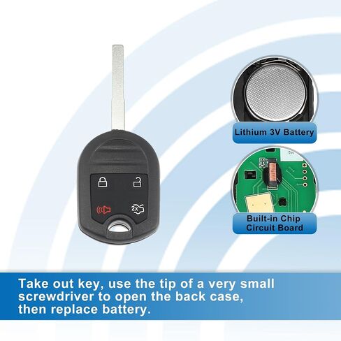 X AUTOHAUX 4 Button Car Keyless Entry Remote Control Replacement Key Fob Proximity Smart Fob No.CWTWB1U793/164-R8007 for Ford Fiesta 2015-2019 315MHz Chip 63 80 in Saudi Arabia