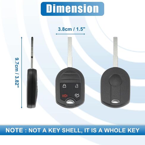 X AUTOHAUX 4 Button Car Keyless Entry Remote Control Replacement Key Fob Proximity Smart Fob No.CWTWB1U793/164-R8007 for Ford Fiesta 2015-2019 315MHz Chip 63 80 in Saudi Arabia