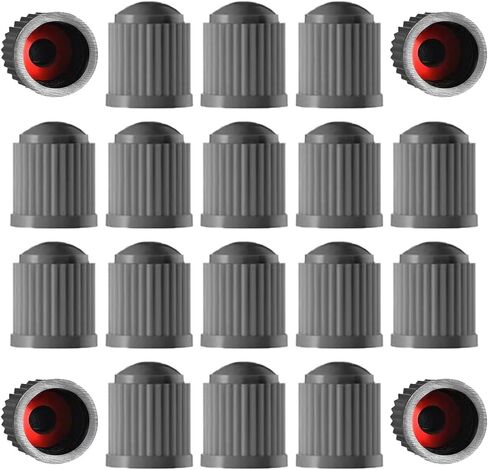 24pcs Tire Valve Stem Caps The Upgraded Version has a Sealing Ring for Car, Motorbike, Trucks, Bike, Bicycle （Black） in Saudi Arabia