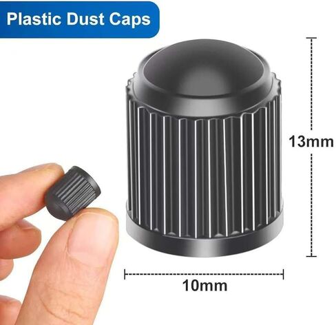 24pcs Tire Valve Stem Caps The Upgraded Version has a Sealing Ring for Car, Motorbike, Trucks, Bike, Bicycle （Black） in Saudi Arabia