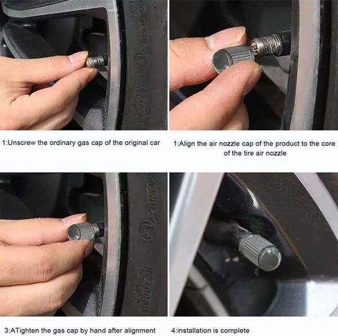 24pcs Tire Valve Stem Caps The Upgraded Version has a Sealing Ring for Car, Motorbike, Trucks, Bike, Bicycle （Black） in Saudi Arabia