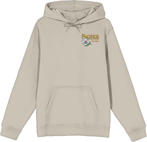 Bioworld Pacifico Beer Logo Long Sleeve Cream Adult Hooded Sweatshirt-Large in Saudi Arabia