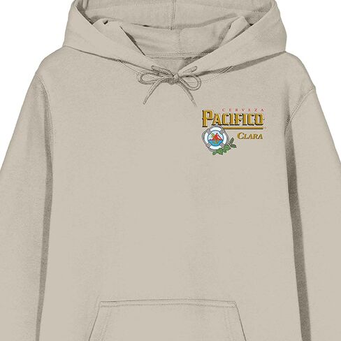 Bioworld Pacifico Beer Logo Long Sleeve Cream Adult Hooded Sweatshirt-Large in Saudi Arabia