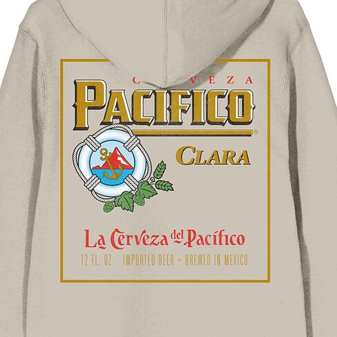 Bioworld Pacifico Beer Logo Long Sleeve Cream Adult Hooded Sweatshirt-Large in Saudi Arabia