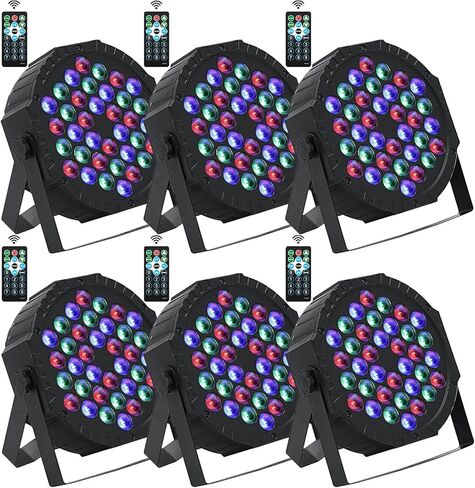 12 حزمة من 36 مصباح LED للمسرح RGB LED Par Lights 7 قنوات DJ Uplights للأحداث مع التحكم عن بعد المنشط بالصوت وإضاءة DMX للأحداث والحفلات والنوادي وحفلات الزفاف وعيد الميلاد وعطلة الديسكو in Saudi Arabia