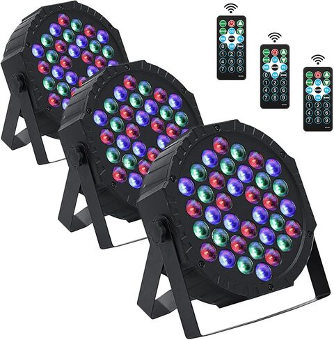 12 حزمة من 36 مصباح LED للمسرح RGB LED Par Lights 7 قنوات DJ Uplights للأحداث مع التحكم عن بعد المنشط بالصوت وإضاءة DMX للأحداث والحفلات والنوادي وحفلات الزفاف وعيد الميلاد وعطلة الديسكو in Saudi Arabia