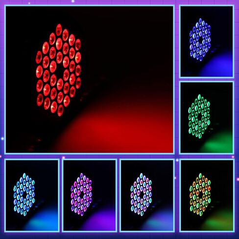 12 حزمة من 36 مصباح LED للمسرح RGB LED Par Lights 7 قنوات DJ Uplights للأحداث مع التحكم عن بعد المنشط بالصوت وإضاءة DMX للأحداث والحفلات والنوادي وحفلات الزفاف وعيد الميلاد وعطلة الديسكو in Saudi Arabia