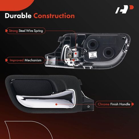 A-Premium Front Right Passenger Side Interior Door Handle Compatible with Honda Accord 2003 2004 2005 2006 2007 Sedan, Black Housing with Chrome Lever, Replace# 72120-SDA-A02ZC, 72120SDAA01ZA in Saudi Arabia