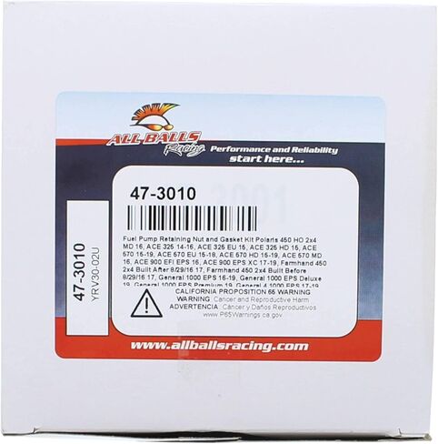 All Balls Racing 47-3010 Fuel Pump Nut and Gasket Kit Compatible with/Replacement For Polaris 450 HO 2x4 MD 2016, ACE 325 2014-2016, ACE 325 EU 2015, ACE 325 HD 2015, ACE 500 2017-2018 in Saudi Arabia