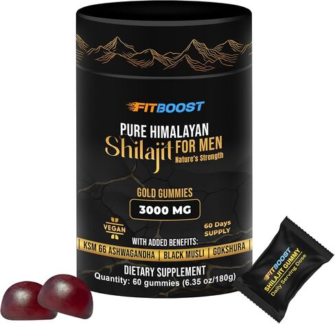 Himalayan Natural Shilajit Gummies for Men or Women 60 Days Supply of Shilajit for Men Gummies Extra Strength 3000mg with Added Benefits Rich in Fulvic Acid 85+ Trace Minerals NO Sugar in Saudi Arabia