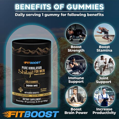 Himalayan Natural Shilajit Gummies for Men or Women 60 Days Supply of Shilajit for Men Gummies Extra Strength 3000mg with Added Benefits Rich in Fulvic Acid 85+ Trace Minerals NO Sugar in Saudi Arabia