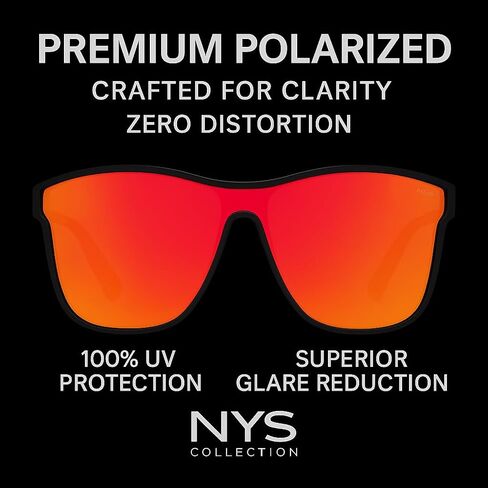 NYS Collection Premium Polarized Sunglasses – Flat Mirrored, Glare-Reducing, 100% UV Protection for Men and Women in Saudi Arabia
