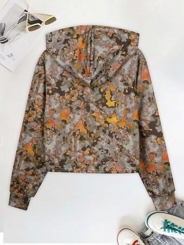 Womens Casual Hoodies Crew Neck Long Sleeve Sweatshirts With Drawstring Pullover Tops Sweaters Fall Fashion Outfits Clothes in Saudi Arabia