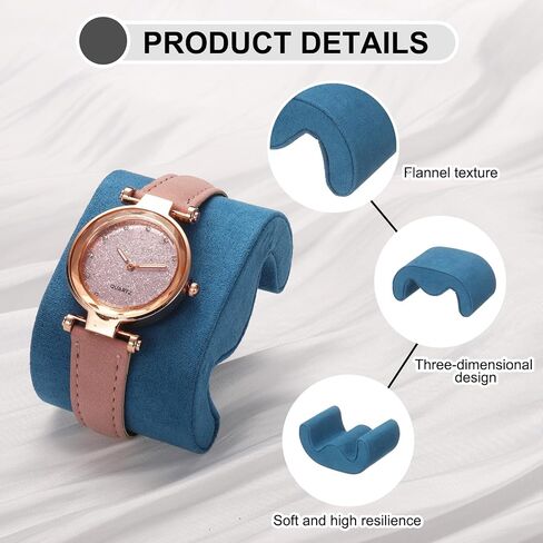 uxcell 2pcs Watch Case Pillows, M Shaped Watch Display Pillow Velvet Watch Cushion Replacement for Watch Bracelet Display Storage Beige in Saudi Arabia