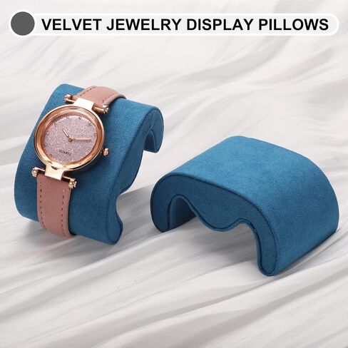 uxcell 2pcs Watch Case Pillows, M Shaped Watch Display Pillow Velvet Watch Cushion Replacement for Watch Bracelet Display Storage Beige in Saudi Arabia