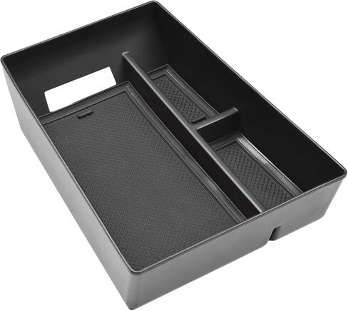 منظم وحدة التحكم المركزية متوافق مع BMW X5/G05 X7/G07 2019-2026، X6/G06 2020-2026 صندوق تخزين مسند الذراع مع حصيرة مطاطية، أسود in Saudi Arabia