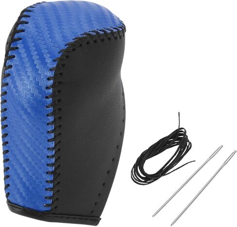 Anti-Slip Gear Shift Knob Cover Car Stick Shifting Handle Protector for Toyota Corolla 2014-2018 Blue Faux Leather in Saudi Arabia