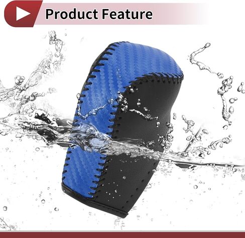 Anti-Slip Gear Shift Knob Cover Car Stick Shifting Handle Protector for Toyota Corolla 2014-2018 Blue Faux Leather in Saudi Arabia