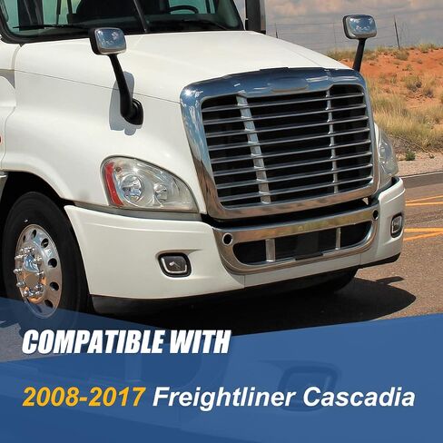 Auto Dynasty Full LED 3D LED Projector DRL Front Bumper Driving Fog Light Lamps Compatible with Freightliner Cascadia 2008-2017, Driver and Passenger Side, Black Housing in Saudi Arabia