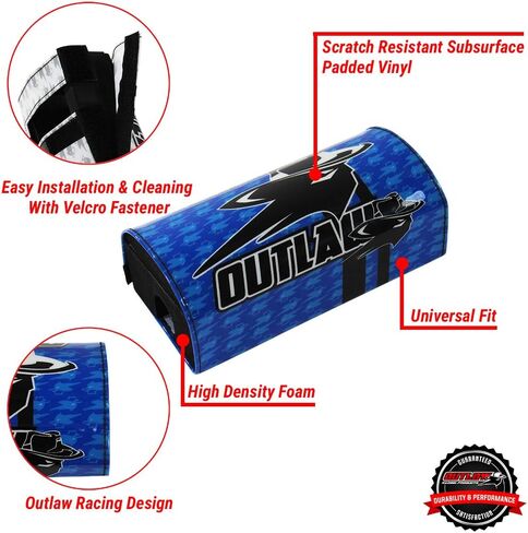 Outlaw Racing ORbp18W Handlebar Cushion Bar Pad 1-1/8 Inch White Motorcycle in Saudi Arabia