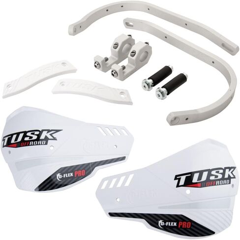 TUSK D-Flex Pro Handguards Silver Bar/White Plastics 1 1/8" Bars in Saudi Arabia