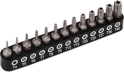 RAMPRO 9Pc Torx Star 5 Point، مقاومة للتلاعب الأمني، مجموعة لقم السائق- T10، 15,20,25,27,30,40,45,50- طقم عزم دوران مجوف متعدد الوظائف مقاوم للتلف/القص in Kuwait