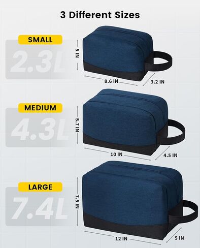 Vorspack Travel Toiletry Bag - Water Resistant Toiletry Bag for Men Small Travel Bag for Toiletries, Accessories - Black in Saudi Arabia
