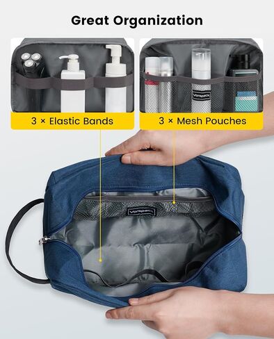 Vorspack Travel Toiletry Bag - Water Resistant Toiletry Bag for Men Small Travel Bag for Toiletries, Accessories - Black in Saudi Arabia