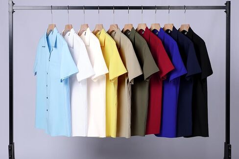 JEMITOP Men's Stretch Cuban Collar Shirt Summer Lightweight Short Sleeve Button Down Shirts with Pocket for Beach Vacation in Kuwait