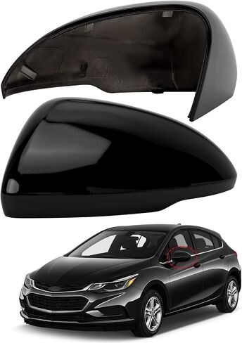 Driver Side Mirror Cover Replacement for Chevrolet Chevy Cruze 2017 2018 2019 - Left Side Mirror Covers, Rear View Mirror Cap Accessories Black in Saudi Arabia