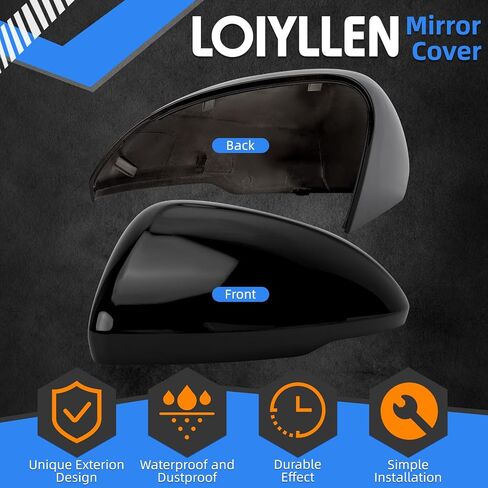 Driver Side Mirror Cover Replacement for Chevrolet Chevy Cruze 2017 2018 2019 - Left Side Mirror Covers, Rear View Mirror Cap Accessories Black in Saudi Arabia