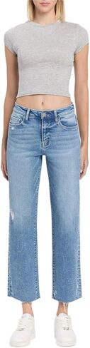 Flying Monkey - High Rise Ankle Straight Jeans - F5866 in Saudi Arabia