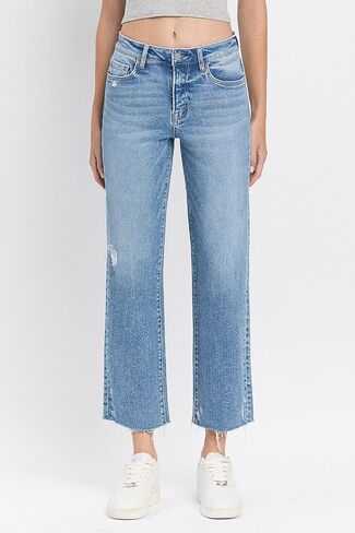 Flying Monkey - High Rise Ankle Straight Jeans - F5866 in Saudi Arabia