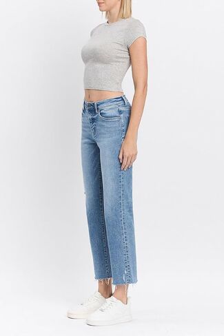 Flying Monkey - High Rise Ankle Straight Jeans - F5866 in Saudi Arabia