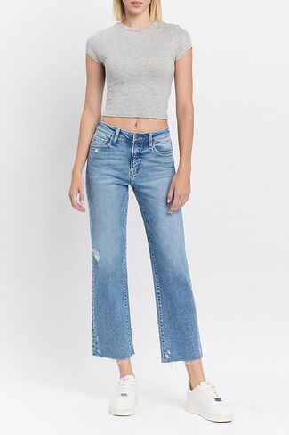 Flying Monkey - High Rise Ankle Straight Jeans - F5866 in Saudi Arabia