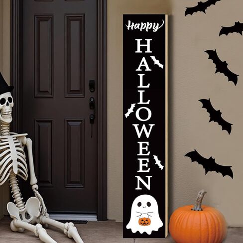 Halloween Porch Decor Outdoor Halloween Decorations Wooden Cute Ghost Boo Porch Sign Door Decorations Indoor Outside Welcome Sign for Front Door 46.8 Inch in Saudi Arabia
