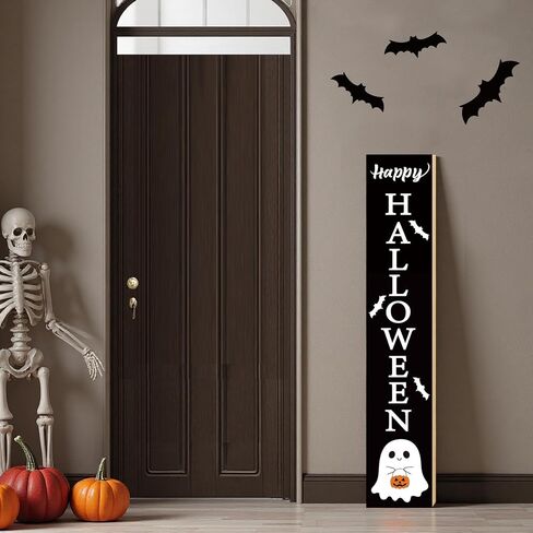Halloween Porch Decor Outdoor Halloween Decorations Wooden Cute Ghost Boo Porch Sign Door Decorations Indoor Outside Welcome Sign for Front Door 46.8 Inch in Saudi Arabia
