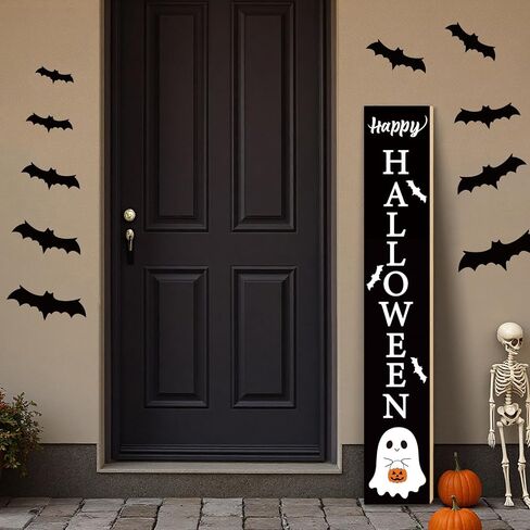 Halloween Porch Decor Outdoor Halloween Decorations Wooden Cute Ghost Boo Porch Sign Door Decorations Indoor Outside Welcome Sign for Front Door 46.8 Inch in Saudi Arabia