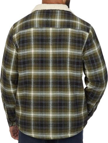سترة American Outdoorsman Flannel Shirt مع بطانة من صوف الشيربا وياقة من جلد الغنم الصناعي - سترة شتوية من الفلانيل in Kuwait