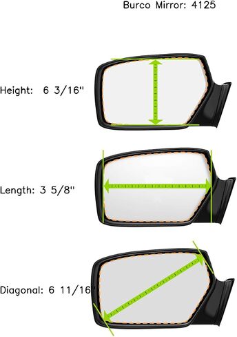 Driver Side Replacement Mirror Glass Lens w/Adhesive USA for 06-12 Eclipse in Saudi Arabia