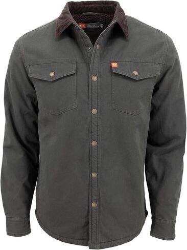 The American Outdoorsman Sherpa Lined Twill Jacket - Men's Winter Jacket with Corduroy Collared Snap Closure in Saudi Arabia