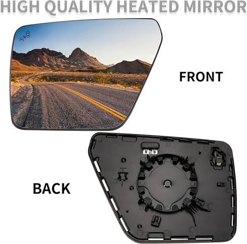 استبدال المرآة الجانبية للسائق لسيارة Ford F150 2022 2023 - زجاج مرآة الجانب الأيسر، زجاج مرايا الرؤية الخلفية مع تسخين كهربائي ونقطة عمياء in Kuwait