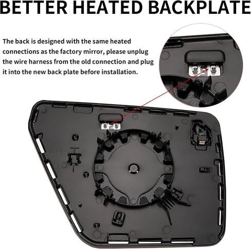 استبدال المرآة الجانبية للسائق لسيارة Ford F150 2022 2023 - زجاج مرآة الجانب الأيسر، زجاج مرايا الرؤية الخلفية مع تسخين كهربائي ونقطة عمياء in Kuwait