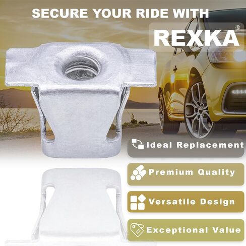 Rexka 30pcs M4.2-1.41 Fender Liner Bumper Intrument Panel U Nut for GM 11518531 Hummer Chevy GMC Buick Cadillac Trucks #8 GM Fender Liner U Nuts in Saudi Arabia