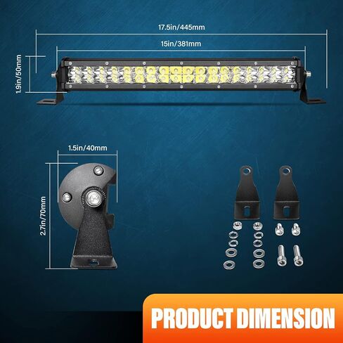 Willpower 15 بوصة 108 واط LED ضوء بار 12 فولت 24 فولت نحيف على الطرق الوعرة أضواء القيادة IP67 مقاومة للماء بقعة شعاع مصابيح الضباب للعمل لشاحنة الطرق الوعرة 4X4 سيارة ATV SUV مركبة قارب الإضاءة in Saudi Arabia