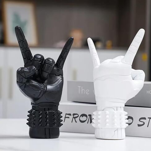 Resin Rock Hand Gesture Decorative Ornament, Suitable for Living Room & Study Room Decoration, Holiday Home Display Ornament, Ideal Gift for Mom, Dad & Friends in Saudi Arabia