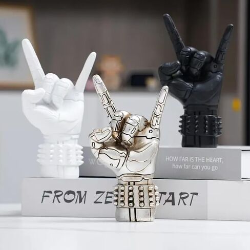 Resin Rock Hand Gesture Decorative Ornament, Suitable for Living Room & Study Room Decoration, Holiday Home Display Ornament, Ideal Gift for Mom, Dad & Friends in Saudi Arabia