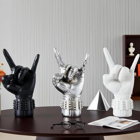 Resin Rock Hand Gesture Decorative Ornament, Suitable for Living Room & Study Room Decoration, Holiday Home Display Ornament, Ideal Gift for Mom, Dad & Friends in Saudi Arabia