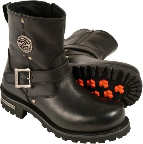 Milwaukee Leather Men's 6" Classic Engineer Boot Round Toe Black 7.5 in Saudi Arabia