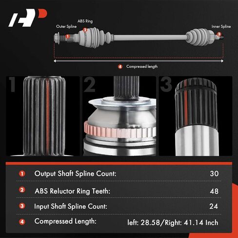 A-Premium CV Axle Shaft Assembly - Compatible with Toyota Sienna 2017 2018 2019, FWD - Front Right Passenger Side, Replace# 4341008091, 4341008092 in Kuwait